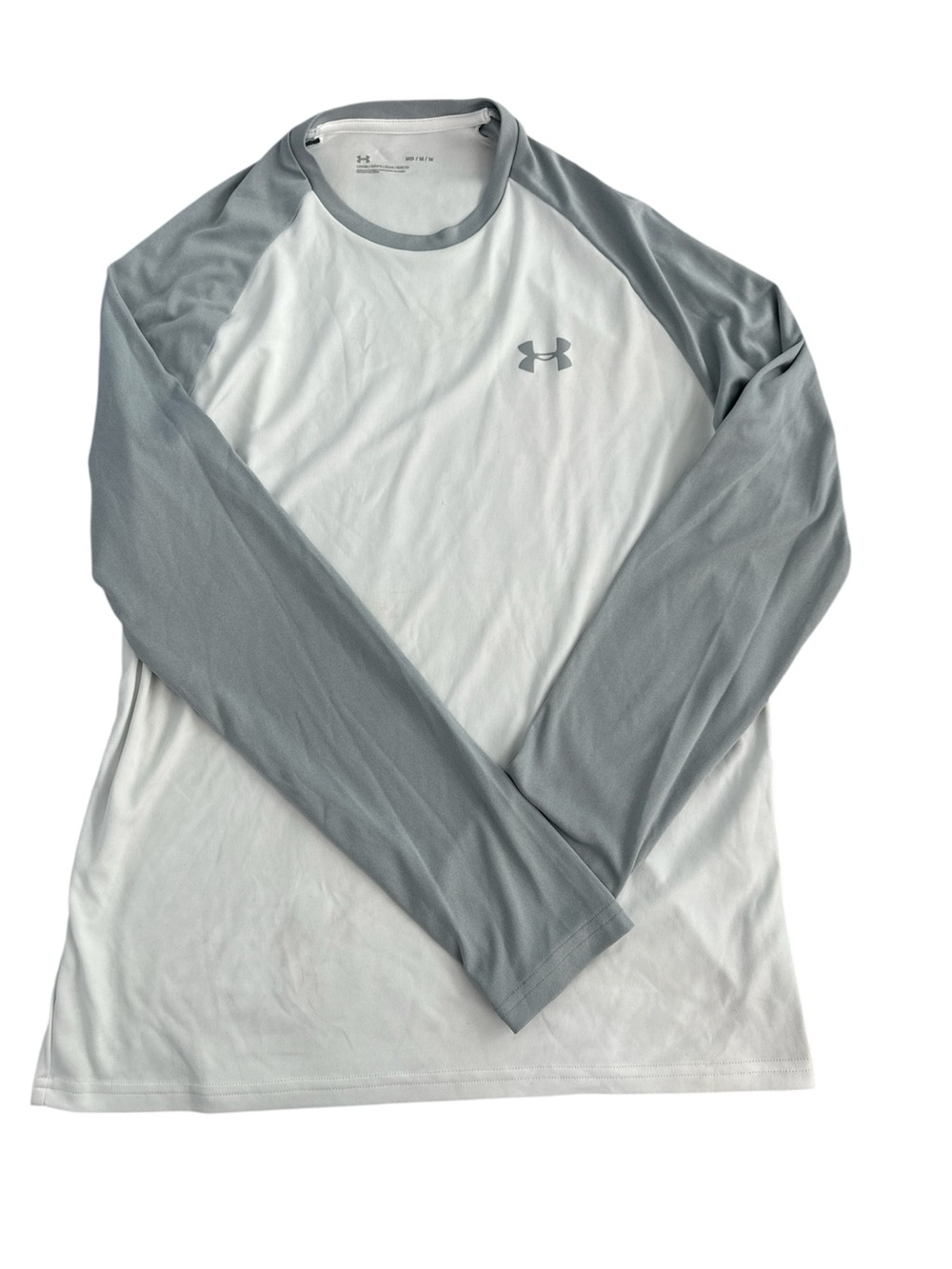 Under Armour Men’s Long-Sleeve Raglan Shirt - White & Gray
